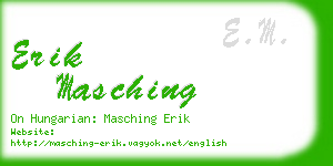 erik masching business card
